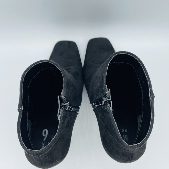 Mix No. 6 Shoes Womens Size 8 M Black Lexey Heels Ankle Booties Faux Suede Zip - Picture 8 of 11
